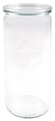 Contacto Weck Stangenglas 6er Karton 1062 ml mit Deckel RR80, ideal für Buffets, Ø 8 (oben) x H12,5 cm 