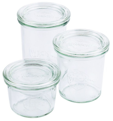 Contacto Weck Sturzglas 35 ml mit Deckel RR40 24er Karton, ideal für Buffets, Ø 8 (oben) x H12,5 cm 