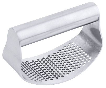 Contacto Wiege-Knoblauchpresse - 10,5 x 5 x 6,5 cm, Edelstahl 18/0, robust, ergonomisch, für große Mengen Knoblauch 