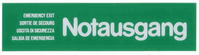 Contacto Wortschild NOTAUSGANG grün 