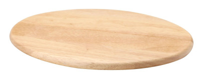 Continenta ovales Schneidebrett aus Gummibaumholz, Tranchierbrett, Küchenbrett, Größe: 34,5 x 25,5 x 1,5 cm 