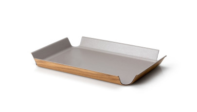 Continenta Rutschhemmendes Tablett, 45 x 34 cm, innovativ, extrem leichte Holzpapierfaser in metallic-taupe, stabiles Servier- und Frühstückstablett taupe | 45 x 34 cm