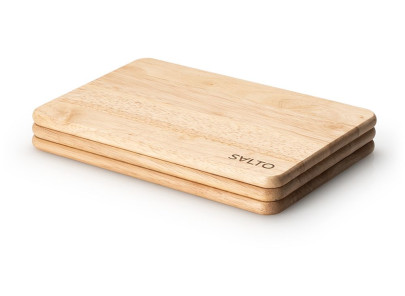Continenta SⱯLTO Vesperbrett 3er Set, Gummibaum 22x15x1 cm 