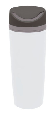 culinario Edelstahl Thermobecher mit Twist-Deckel, 380 ml, weiß weiß