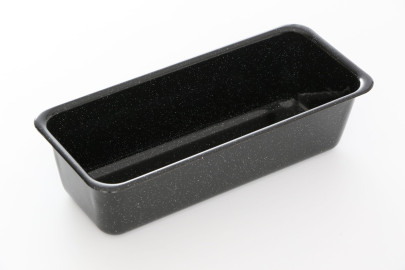 culinario Emaille Kastenform 25 cm, Königskuchenform, Brotbackform, antihaft, schwarz, Made in Germany Kastenform 25 cm