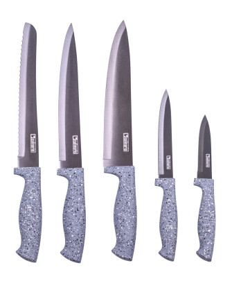 culinario Messer in grauer Granit-Optik, verschiedene Messer wählbar 