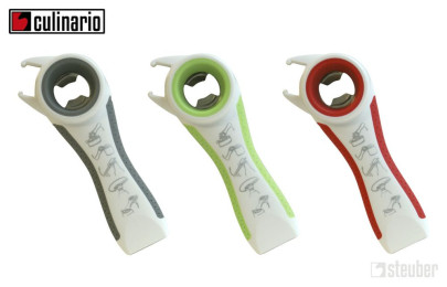culinario Multi-Öffner 5in1 - Universalöffner, Dosen- Flaschen-, Schraubdeckelöffner, verschiedene Farben 