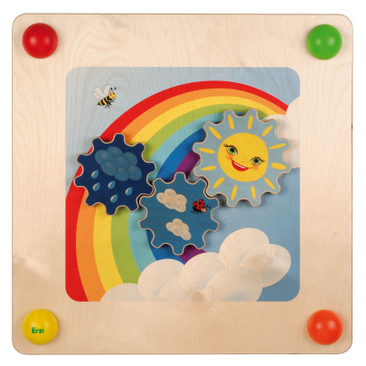 Erzi Babypfad Regenbogen, inkl. Montageset, aus Holz, Maße 57,5 x 57,5 x 9,5 cm 
