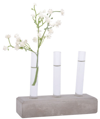 Esschert Design Ablegerset aus Beton und Glas, 15,3 x 5,2 x 11,9 cm 