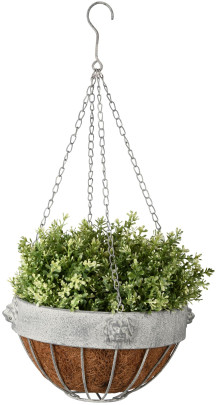 Esschert Design AM Löwe Hanging Basket, 26,2 x 26,2 x 16 cm, aus Aged Metall, hängend, antikes Metall, in grau 