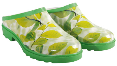 Esschert Design Clogs, Pantoletten mit Motiv Ulmenblätter in grün, verschiedene Größen 