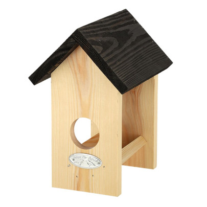 Esschert Design  Erdnussbutterhaus 14,0 x 15,0 x 21 cm aus Kiefernholz, Natur, Vogelfutterhaus für 1 Glas, ohne Vogelfutter 