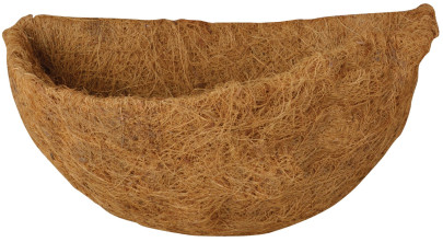 Esschert Design Ersatzeinlage für Halbrundkorb, 33 x 18 x 17 cm, halbrunde Kokoseinlage, Hängekorb, Naturkorb 