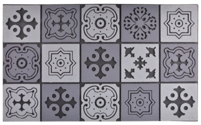 Esschert Design Fußmatte Mosaik aus Recyceltes Gummigranulat Polyestervlies, 76,0 x 45,5 x 1,0 cm 
