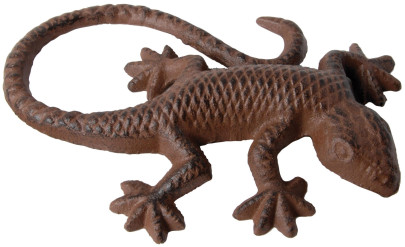 Esschert Design Eidechse, Salamander, Dekoartikel, Gartenfiguren, Eidechsenskulptur, Eidechsendeko, aus Gusseisen, ca. 15 x 10 cm Anzahl: 1 Stück