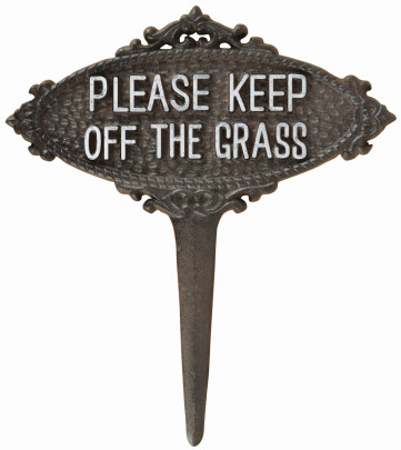 Esschert Design Gartenstecker "Keep off the grass", aus dem Material "Edelstahl" 