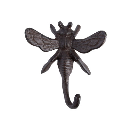 Esschert Design Gusseisen Haken Motiv Biene, Garderoben Haken, L 3,7 x B 9,5 x H 11 cm, Kleiderhaken 