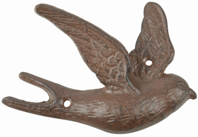 Esschert Design Haken fliegender Vogel, aus dem Material "Gusseisen", 14,6 x 5,1 x 9,9 cm 