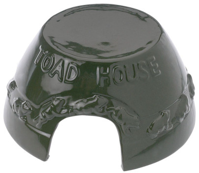 Esschert Design Krötenhaus aus glasiertem Ton mit "Toad House" Aufschrift, ca. 20 cm x 19 cm x 9,9 cm 