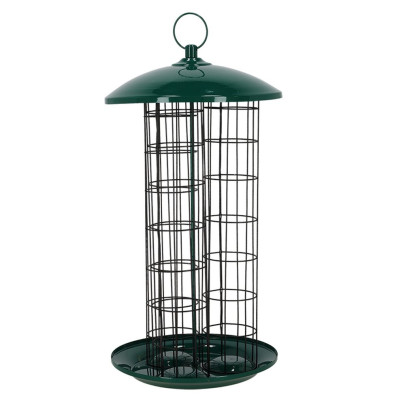 Esschert Design  Meisenknödelautomat XXL Ø23 x 44 cm, Weichstahl, Grün, Futterstation für Wildvögel 