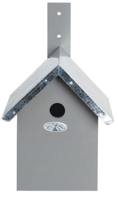 2 Stück Esschert Design Nistkasten, Vogelhaus Blaumeisen in grau, ca. 19 cm x 18 cm x 31 cm grau/silber | Anzahl: 2 Stück