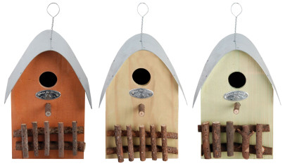 5 Stück Esschert Design Nistkasten, Vogelhaus "Haus", sortiert, ca. 15 cm x 22 cm x 20 cm Anzahl: 5 Stück