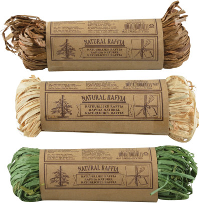 Esschert Design Raffia, Bindematerial für Pflanzen, 100% natürlich, farbig sortiert 