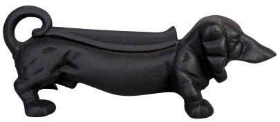 Esschert Design Schuhschaber, Fußabstreifer Motiv Dackel, aus Gusseisen in schwarz, ca. 32 cm x 13 cm x 12 cm 