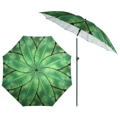 Esschert Design Sonnenschirm Bananenblätter mit Metallstiel, Ø184 cm, Höhe 226 cm, höhenverstellbar, kann abgewinkelt werden, grüne Bananenblätter 