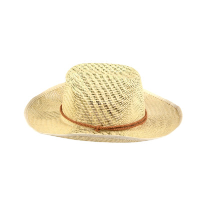 Esschert Design Strohhut Männer, Ø 39 x H11,4 cm, Papier-Polyester-Mischung, helles beige, Sonnenhut 
