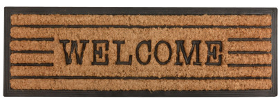 Esschert Design Stufenfußmatte, Türmatte Motiv "Welcome", aus Gummi mit Kokoseinlage 