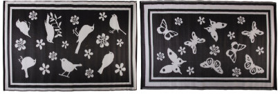 Esschert Design Teppich für draußen, Motiv Vogel oder Schmetterling, sortiert, 1 Stück, ca. 119 cm x 180 cm, verschiedene Ausführungen 