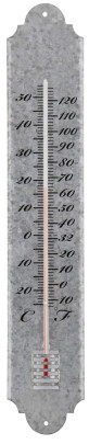 Esschert Design Thermometer, Temperaturmesser in grau aus verzinktem Metall, Anzeige in Fahrenheit und Celsius, verschiedene Größen 