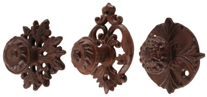 2 Stück Esschert Design Türgriff, Türknauf aus Gusseisen, rund, sortiert, ca. 6,6 cm x 6,6 cm x 4 cm Anzahl: 2 Stück
