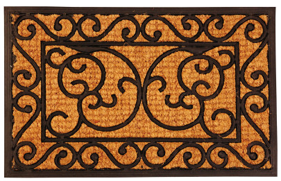 Esschert Design Türmatte aus Gummi, mit Kokos Auflage, Fußmatte, Fußabtreter, Türvorleger, Maße ca. 60 x 40 cm 