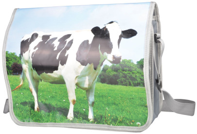 Esschert Design Umhängetasche Kuh aus Polyester und PP Gewebe, 38,0 x 13,0 x 30,0 cm 