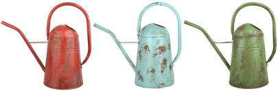 Esschert Design Vintage Gießkanne, ca. 5 l, Größe M, Used-Look, farbig sortiert, verzinkter Stahl, 42,1 x 19,0 x 39,1 cm, Gartenwerkzeug 