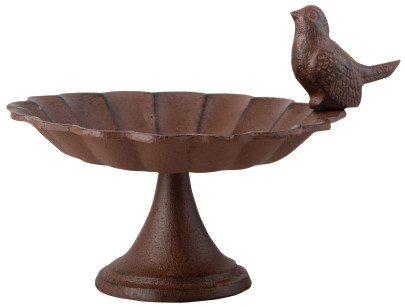 Esschert Design Vogeltränke, Vogelbad auf kurzem Fuß, ca. 19 cm x 16 cm x 14 cm 