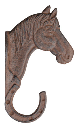 Esschert Design Wandhaken, Gaderobenhaken Motiv Pferd aus Gusseisen, ca. 5,6 cm x 12 cm x 20 cm 