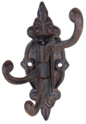 Esschert Design Wandhaken, Gaderobenhaken, schwenkbar in rostbraun, ca. 5,7 cm x 9,3 cm x 14 cm 