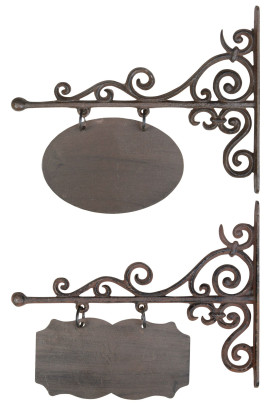 Esschert Design Wandschild, Namensschild, rechteckig oder oval, klein, 1 Stück, sortiert, ca. 32 cm x 3 cm x 26 cm 320 | Anzahl: 1 Stück