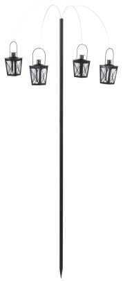 Esschert Design Windlichtpalme mit 4 Windlichtern, 62 x 62 x H143 cm, Metallstiel mit 4 Metalldrähten und Windlichtern, Gartendekoration, Gartenlicht 