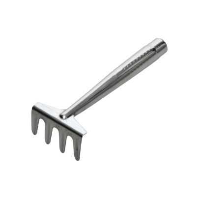 Esschert Design Zimmerpflanzen-Harke aus Edelstahl, 6 x 3,7 x 15,7 cm, Blumen-Harke mit 4 Zacken, Garten Werkzeug 