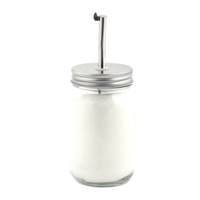 Esschert Design Zucker- oder Öl-Spender mit Schraubverschluss, mit Staubschutz, Glasspender mit Aluminiumdeckel 