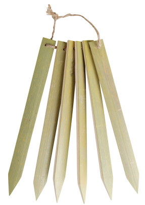 Esschert Pflanzenschilder, Pflanzenstecker, Stecketiketten, Kräuterstecker 6er-Set aus Bambus, ca. 1,8 cm x 20 cm 