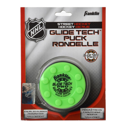 FRANKLIN NHL Glide Tech PRO Puck - Blister, Team-Set, Profi Team Ausstattung, Inline-Hockey/Streethockey Puck, grün, verschiedene Stückzahlen wählbar 