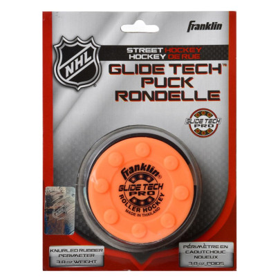 FRANKLIN NHL Glide Tech PRO Puck - Blister, Team-Set, Profi Team Ausstattung, Inline-Hockey/Streethockey Puck, rot, verschiedene Stückzahlen wählbar 