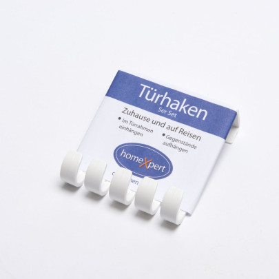 homeXpert Türhaken weiss 5er-Set, Kunststoff Länge: 85 mm 