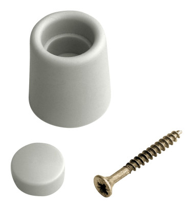 homeXpert Türstopper mit Schraube 4 Stück, konisch 27/22 mm Höhe: 30 mm grau 