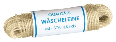homiez Wäscheleine mit Vollstahleinlage, Stärke 2,7 mm Länge: 30 m ummantelt 30000